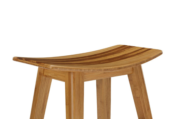 Greenington Tigris Solid Bamboo Counter Stools with Tiger Inlay Artisan Craftsmanship Set of 2 Caramelized/Exotic Tiger ECO09CA
