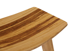 Greenington Tigris Solid Bamboo Counter Stools with Tiger Inlay Artisan Craftsmanship Set of 2 Caramelized/Exotic Tiger ECO09CA