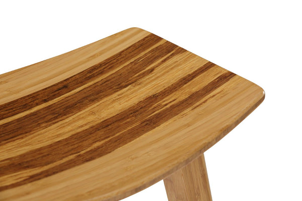 Greenington Tigris Solid Bamboo Counter Stools with Tiger Inlay Artisan Craftsmanship Set of 2 Caramelized/Exotic Tiger ECO09CA