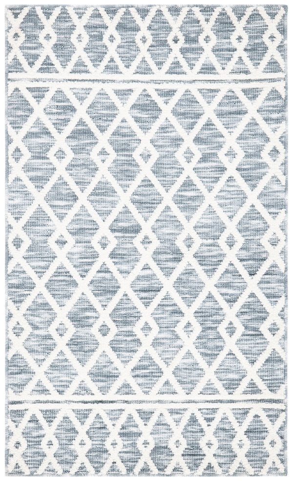 Safavieh Easy Care Elegant Contemporary Diamond Motif Rug - Durable, Washable, And Stylish For Any Space Grey ,Ivory Polyester Ecr111f-212