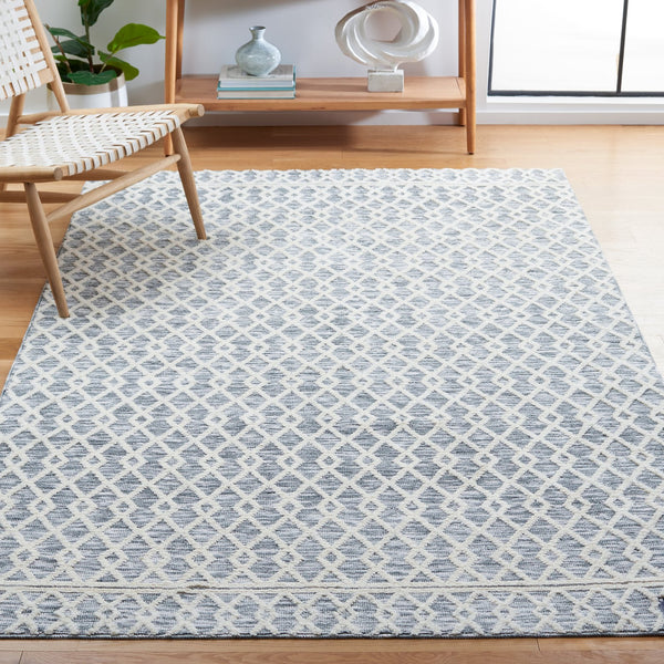 Safavieh Easy Care Elegant Contemporary Diamond Motif Rug - Durable, Washable, And Stylish For Any Space Grey ,Ivory Polyester Ecr111f-212