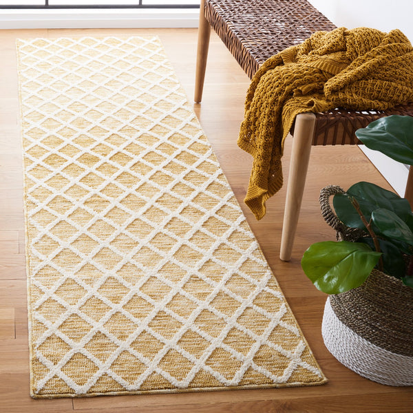 Safavieh Easy Care Contemporary Power Loomed Rug In Elegant Golden Ivory – Durable, Washable & Stylish Décor Gold ,Ivory Polyester Ecr113d-210