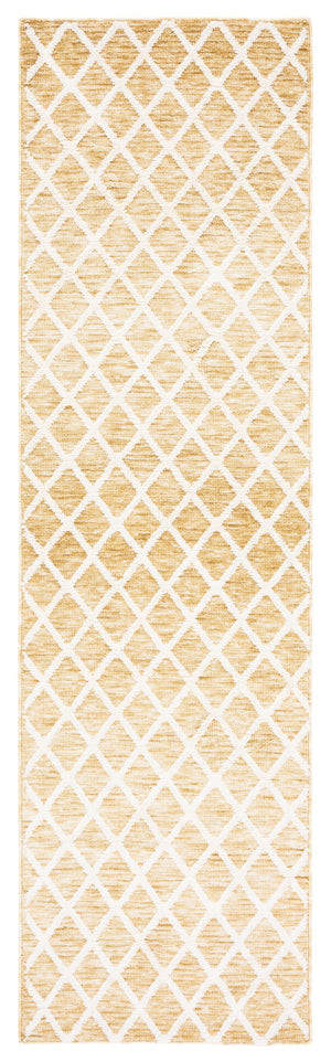 Safavieh Easy Care Contemporary Power Loomed Rug In Elegant Golden Ivory – Durable, Washable & Stylish Décor Gold ,Ivory Polyester Ecr113d-210