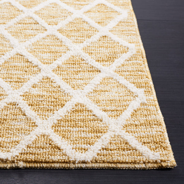 Safavieh Easy Care Contemporary Power Loomed Rug In Elegant Golden Ivory – Durable, Washable & Stylish Décor Gold ,Ivory Polyester Ecr113d-210