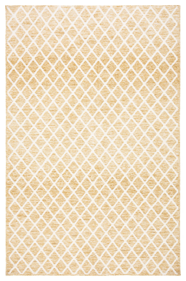 Safavieh Easy Care Contemporary Power Loomed Rug In Elegant Golden Ivory – Durable, Washable & Stylish Décor Gold ,Ivory Polyester Ecr113d-210