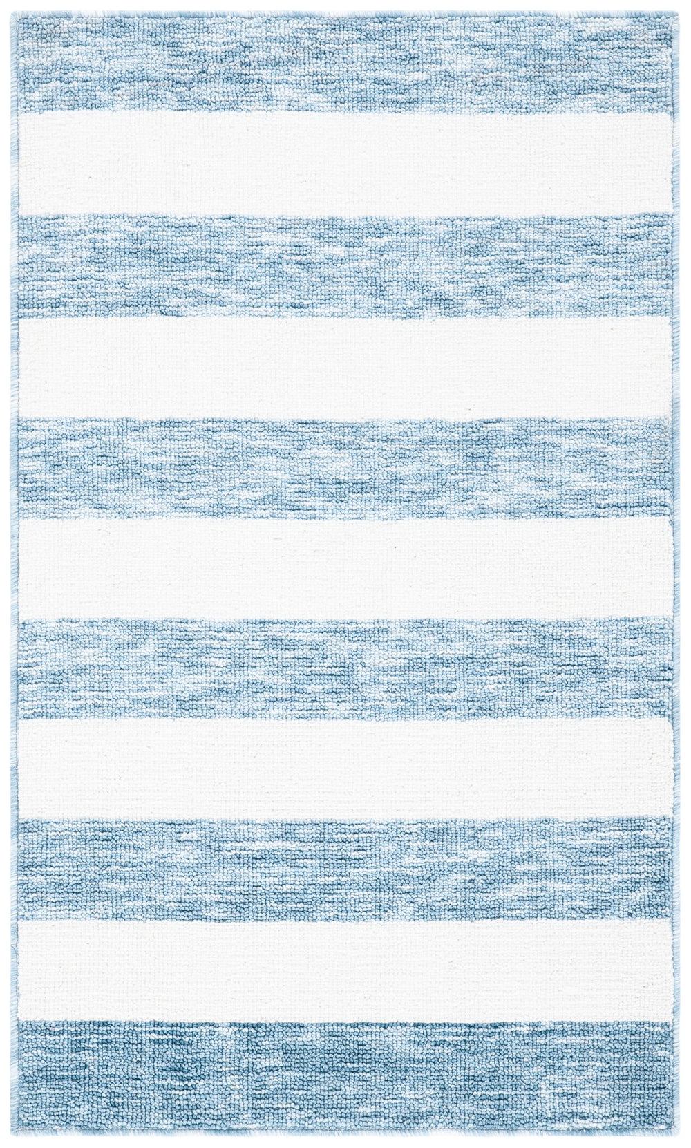 Safavieh Easy Contemporary Area Rug - Chic Striped Design In Soft Blue And Ivory For Elegant Home Decor Light Blue ,Ivory Polyester Ecr115l-210