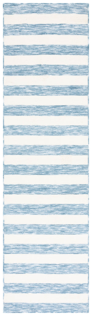 Safavieh Easy Contemporary Area Rug - Chic Striped Design In Soft Blue And Ivory For Elegant Home Decor Light Blue ,Ivory Polyester Ecr115l-210