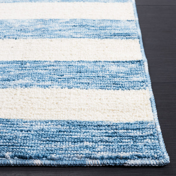 Safavieh Easy Contemporary Area Rug - Chic Striped Design In Soft Blue And Ivory For Elegant Home Decor Light Blue ,Ivory Polyester Ecr115l-210