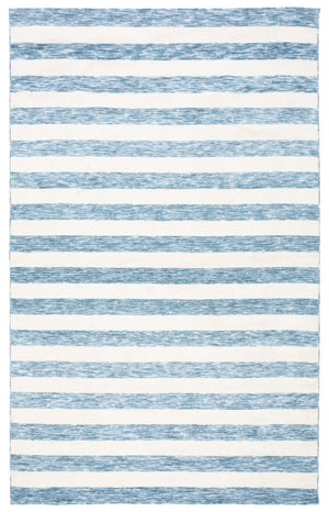 Safavieh Easy Contemporary Area Rug - Chic Striped Design In Soft Blue And Ivory For Elegant Home Decor Light Blue ,Ivory Polyester Ecr115l-210