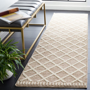 Safavieh Easy Contemporary Geometric Lattice Area Rug – Elegant, Durable, Easy-care Design For Modern Spaces Beige ,Ivory Polyester Ecr116b-212