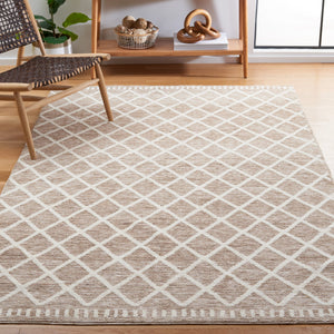 Safavieh Easy Contemporary Geometric Lattice Area Rug – Elegant, Durable, Easy-care Design For Modern Spaces Beige ,Ivory Polyester Ecr116b-212