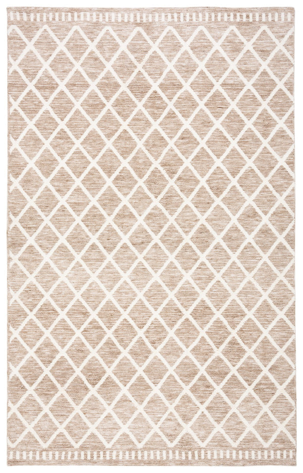Safavieh Easy Contemporary Geometric Lattice Area Rug – Elegant, Durable, Easy-care Design For Modern Spaces Beige ,Ivory Polyester Ecr116b-212