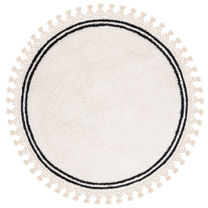 Safavieh Easy Care Handcrafted Area Rug - Luxurious Cotton Design With Elegant Tassel, Washable & Durable Ivory Cotton Ecr201a-7r