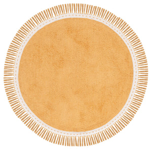 Safavieh Easy Care Exquisite Hand-woven Area Rug For Elegant Home Decor, Soft Cotton, Washable Convenience Yellow ,Ivory Cotton Ecr204c-8r