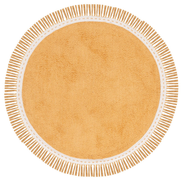 Safavieh Easy Care Exquisite Hand-woven Area Rug For Elegant Home Decor, Soft Cotton, Washable Convenience Yellow ,Ivory Cotton Ecr204c-8r