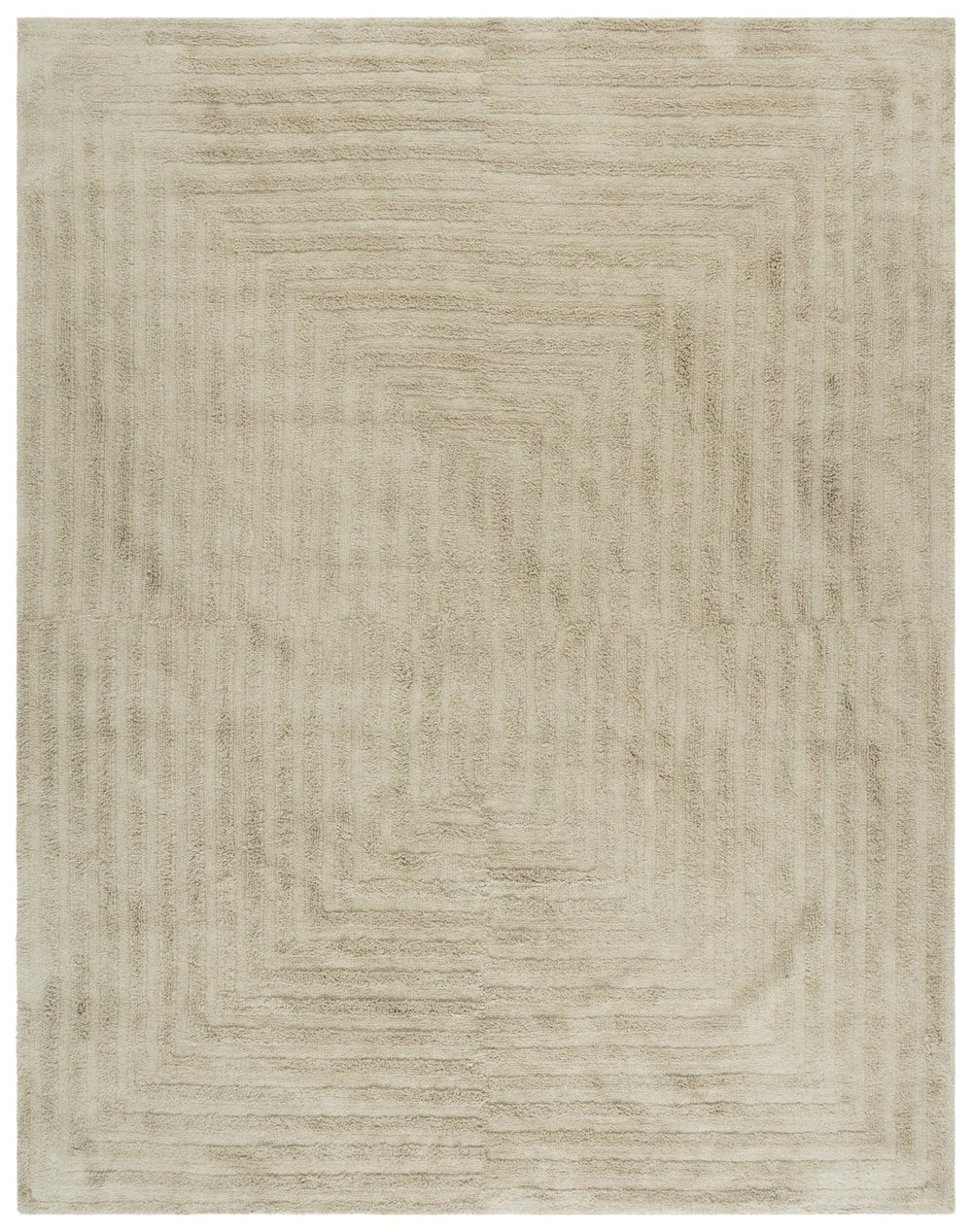 Safavieh Easy Care Modern Area Rug - Eco-friendly, Plush Comfort With Layered Rectangle Design For Any Room Sage Recycled Cotton Ecr208w-8