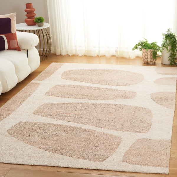 Safavieh Easy Care Area Rug - Modern Abstract Design In Eco-friendly Cotton For Cozy Living Spaces Beige ,Ivory Recycled Cotton Ecr209b-8