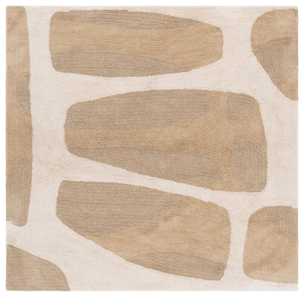 Safavieh Easy Care Area Rug - Modern Abstract Design In Eco-friendly Cotton For Cozy Living Spaces Beige ,Ivory Recycled Cotton Ecr209b-8