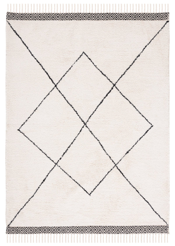 Safavieh Easy Hand Woven Cotton Area Rug - Minimalist Charm With Timeless Elegance, Washable For Easy Care Ivory ,Black Cotton Ecr210a-2
