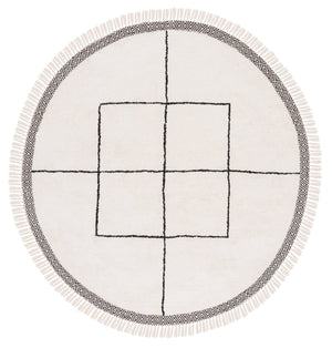 Safavieh Easy Hand Woven Cotton Area Rug - Minimalist Charm With Timeless Elegance, Washable For Easy Care Ivory ,Black Cotton Ecr210a-2