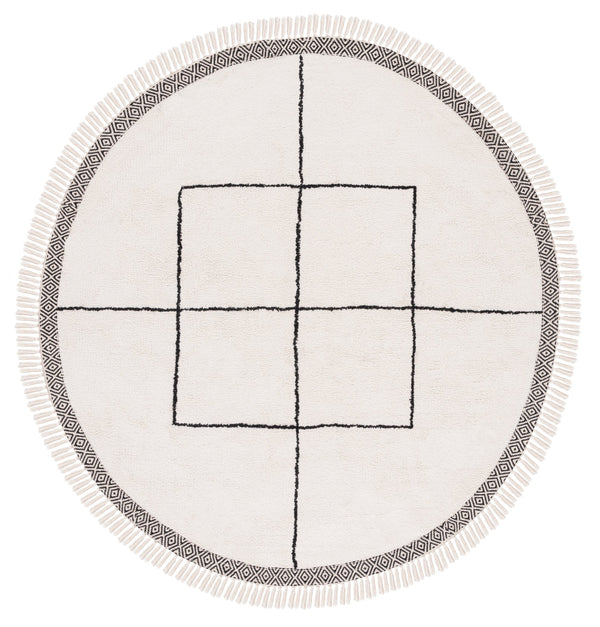 Safavieh Easy Hand Woven Cotton Area Rug - Minimalist Charm With Timeless Elegance, Washable For Easy Care Ivory ,Black Cotton Ecr210a-2