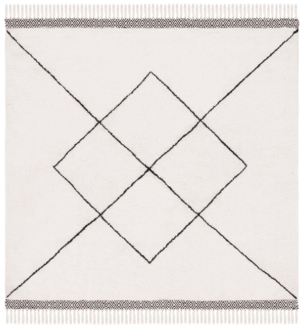 Safavieh Easy Hand Woven Cotton Area Rug - Minimalist Charm With Timeless Elegance, Washable For Easy Care Ivory ,Black Cotton Ecr210a-2