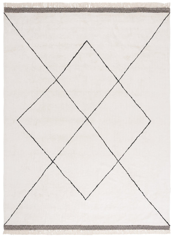 Safavieh Easy Hand Woven Cotton Area Rug - Minimalist Charm With Timeless Elegance, Washable For Easy Care Ivory ,Black Cotton Ecr210a-2