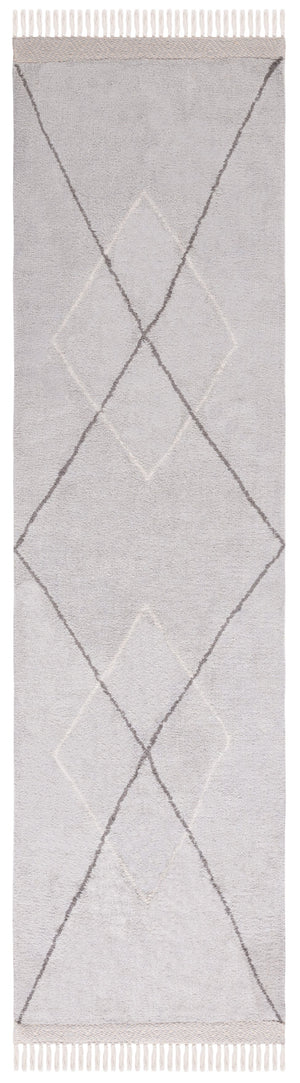 Safavieh Easy Hand Woven Cotton Area Rug - Minimalist Charm With Timeless Elegance, Washable For Easy Care Grey ,Ivory Cotton Ecr210f-25
