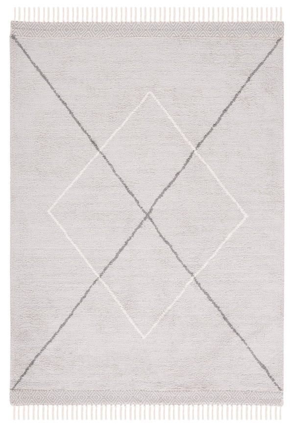 Safavieh Easy Hand Woven Cotton Area Rug - Minimalist Charm With Timeless Elegance, Washable For Easy Care Grey ,Ivory Cotton Ecr210f-25
