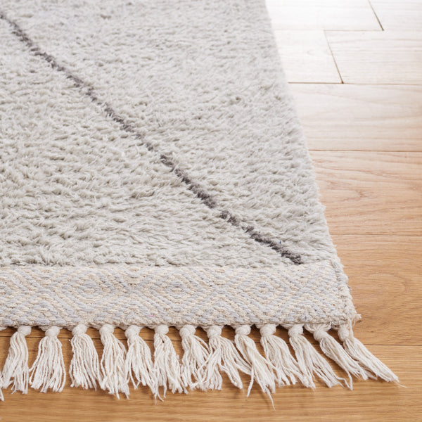 Safavieh Easy Hand Woven Cotton Area Rug - Minimalist Charm With Timeless Elegance, Washable For Easy Care Grey ,Ivory Cotton Ecr210f-25