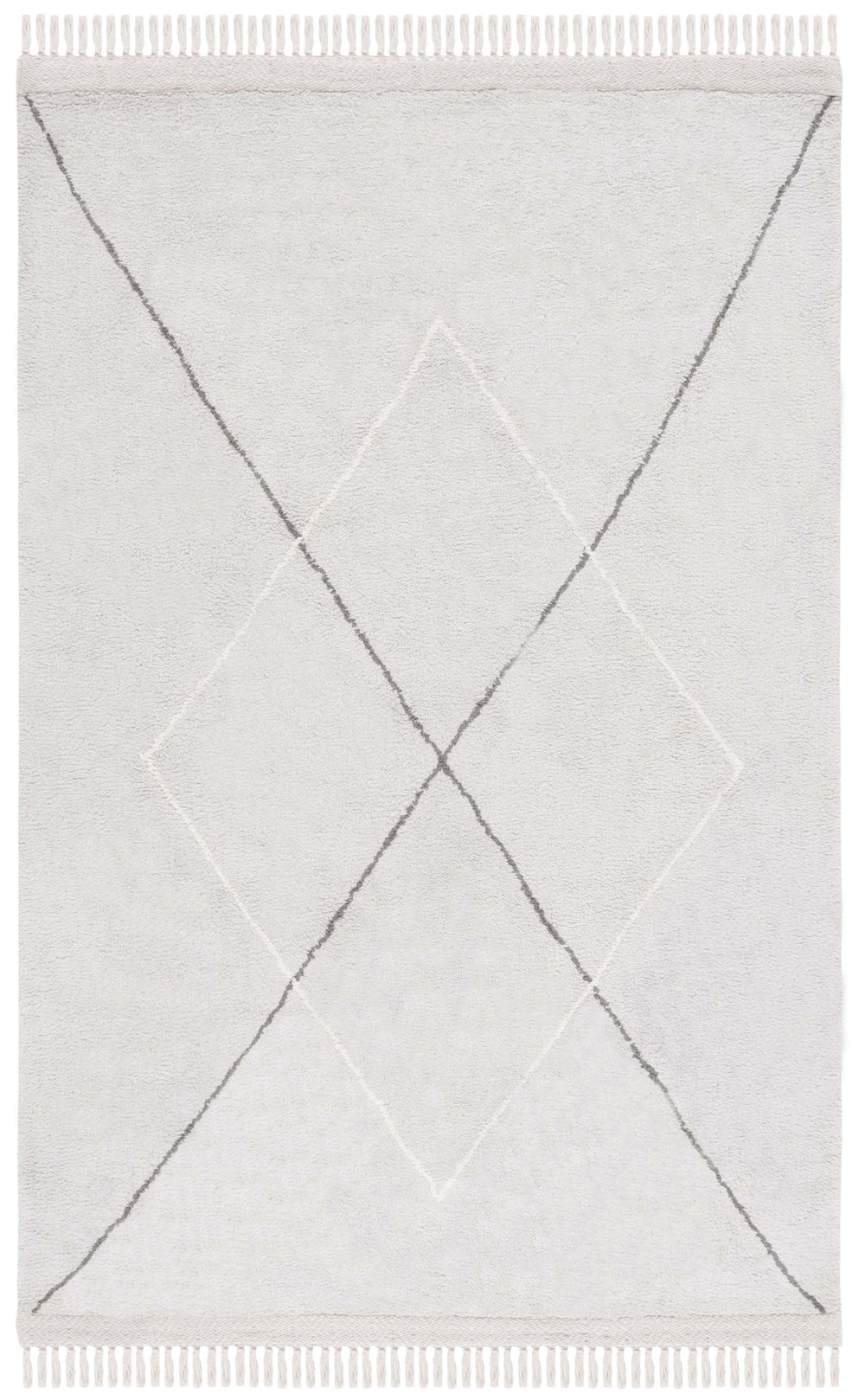 Safavieh Easy Hand Woven Cotton Area Rug - Minimalist Charm With Timeless Elegance, Washable For Easy Care Grey ,Ivory Cotton Ecr210f-25