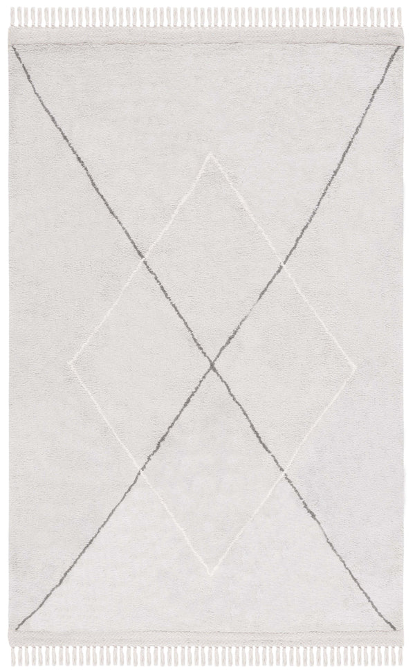 Safavieh Easy Hand Woven Cotton Area Rug - Minimalist Charm With Timeless Elegance, Washable For Easy Care Grey ,Ivory Cotton Ecr210f-25