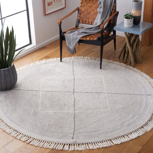 Safavieh Easy Hand Woven Cotton Area Rug - Minimalist Charm With Timeless Elegance, Washable For Easy Care Grey ,Ivory Cotton Ecr210f-25