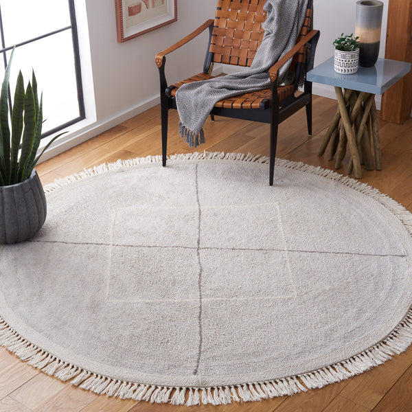 Safavieh Easy Hand Woven Cotton Area Rug - Minimalist Charm With Timeless Elegance, Washable For Easy Care Grey ,Ivory Cotton Ecr210f-25