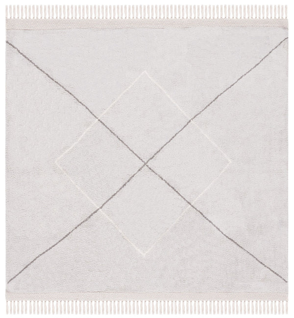 Safavieh Easy Hand Woven Cotton Area Rug - Minimalist Charm With Timeless Elegance, Washable For Easy Care Grey ,Ivory Cotton Ecr210f-25