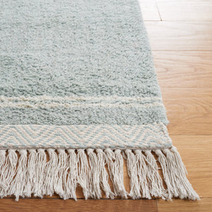Safavieh Easy Handwoven Cotton Rug - Elegant Light Blue And Ivory Design With Tassel For Any Home Decor Light Blue ,Ivory Cotton Ecr211j-8r