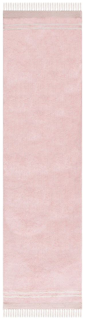 Safavieh Easy Handwoven Cotton Rug - Elegant Light Blue And Ivory Design With Tassel For Any Home Decor Pink ,Ivory Cotton Ecr211u-4r