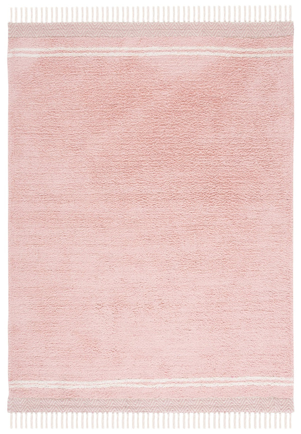 Safavieh Easy Handwoven Cotton Rug - Elegant Light Blue And Ivory Design With Tassel For Any Home Decor Pink ,Ivory Cotton Ecr211u-4r