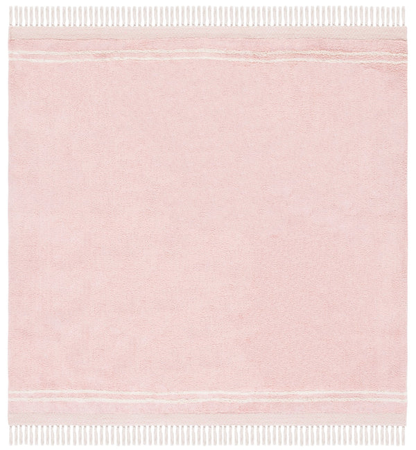 Safavieh Easy Handwoven Cotton Rug - Elegant Light Blue And Ivory Design With Tassel For Any Home Decor Pink ,Ivory Cotton Ecr211u-4r
