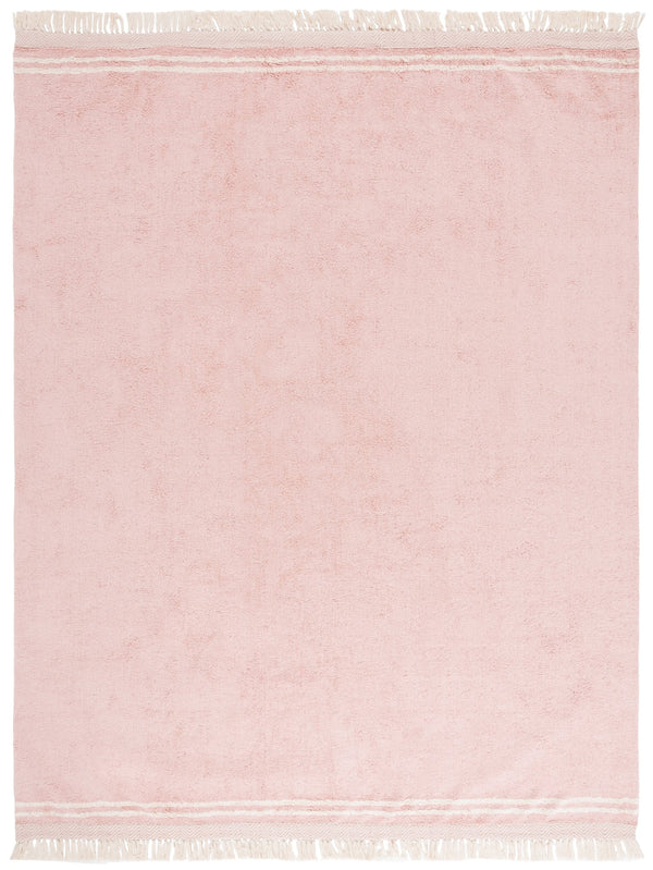 Safavieh Easy Handwoven Cotton Rug - Elegant Light Blue And Ivory Design With Tassel For Any Home Decor Pink ,Ivory Cotton Ecr211u-4r