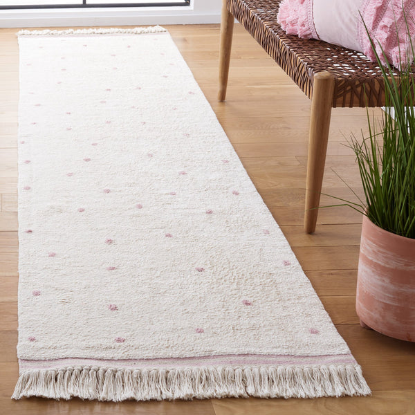Safavieh Easy Care Hand-woven Cotton Rug - Elegant Ivory And Pink Design For Warmth And Style In Your Home Ivory ,Pink Cotton Ecr212u-2