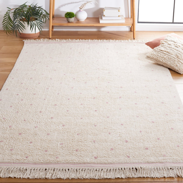 Safavieh Easy Care Hand-woven Cotton Rug - Elegant Ivory And Pink Design For Warmth And Style In Your Home Ivory ,Pink Cotton Ecr212u-2