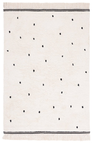 Safavieh Easy Care Hand-woven Cotton Rug - Elegant Ivory And Pink Design For Warmth And Style In Your Home Ivory ,Black Cotton Ecr212z-4r