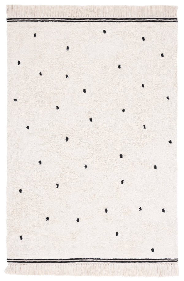 Safavieh Easy Care Hand-woven Cotton Rug - Elegant Ivory And Pink Design For Warmth And Style In Your Home Ivory ,Black Cotton Ecr212z-4r