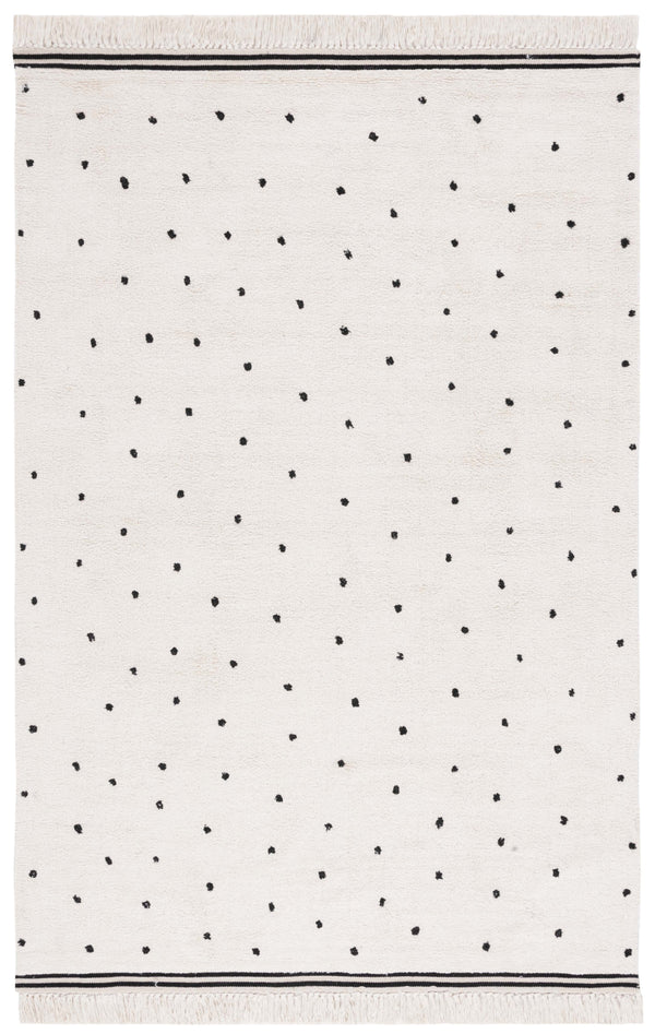 Safavieh Easy Care Hand-woven Cotton Rug - Elegant Ivory And Pink Design For Warmth And Style In Your Home Ivory ,Black Cotton Ecr212z-4r