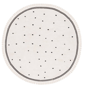 Safavieh Easy Care Hand-woven Cotton Rug - Elegant Ivory And Pink Design For Warmth And Style In Your Home Ivory ,Black Cotton Ecr212z-4r