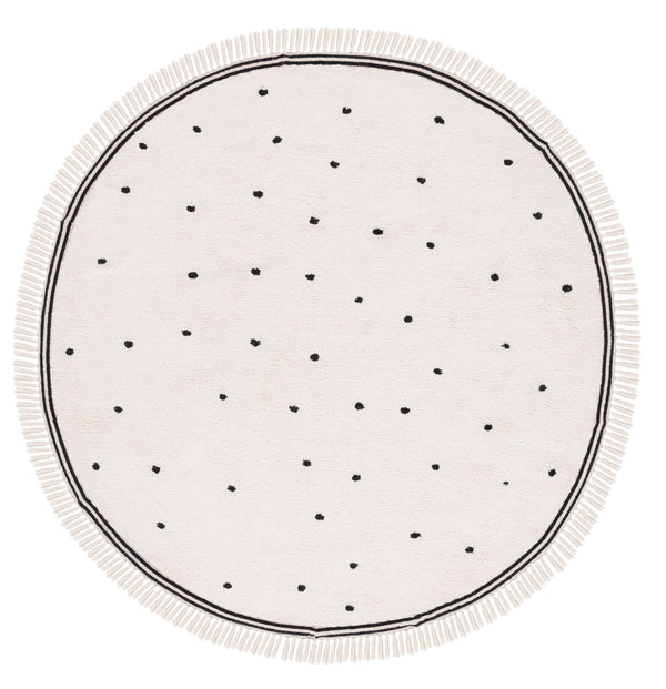 Safavieh Easy Care Hand-woven Cotton Rug - Elegant Ivory And Pink Design For Warmth And Style In Your Home Ivory ,Black Cotton Ecr212z-4r