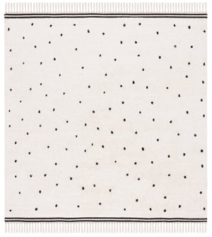 Safavieh Easy Care Hand-woven Cotton Rug - Elegant Ivory And Pink Design For Warmth And Style In Your Home Ivory ,Black Cotton Ecr212z-4r