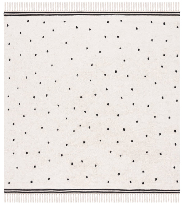 Safavieh Easy Care Hand-woven Cotton Rug - Elegant Ivory And Pink Design For Warmth And Style In Your Home Ivory ,Black Cotton Ecr212z-4r