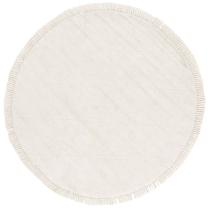 Safavieh Easy Care Hand-woven Cotton Area Rug With Diamond Pattern And Fringe Detail For Timeless Decor Ivory Recyclyed Cotton Pile Ecr213a-6sq